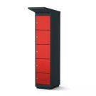 Casier de recharge Lockeel pour batteries de vélo 4 compartiments - serrure à pièce