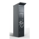 Casier de recharge Lockeel pour batteries de vélo à 4 compartiments – serrure à clé, gris anthracite