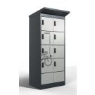 Casier de recharge Lockeel pour batteries de vélo à 8 compartiments – serrure à code électronique, gris anthracite/gris clair