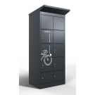 Casier de recharge Lockeel pour batteries de vélo à 8 compartiments – serrure à clé, gris anthracite