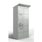 Casier de recharge Lockeel pour batteries de vélo à 8 compartiments – serrure à clé, gris clair