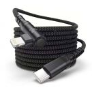 Torvik Câble de charge USB-C vers connecteur Lightning coudé 1 m 27W - noir