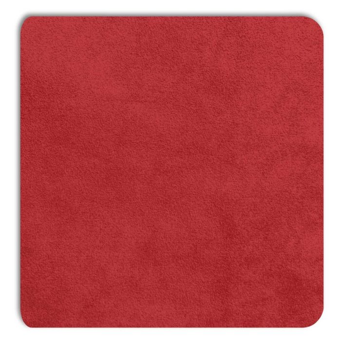Vue détaillée du panneau d'incrustation Displine Alcantara® rouge, avec une texture douce et des coins arrondis.