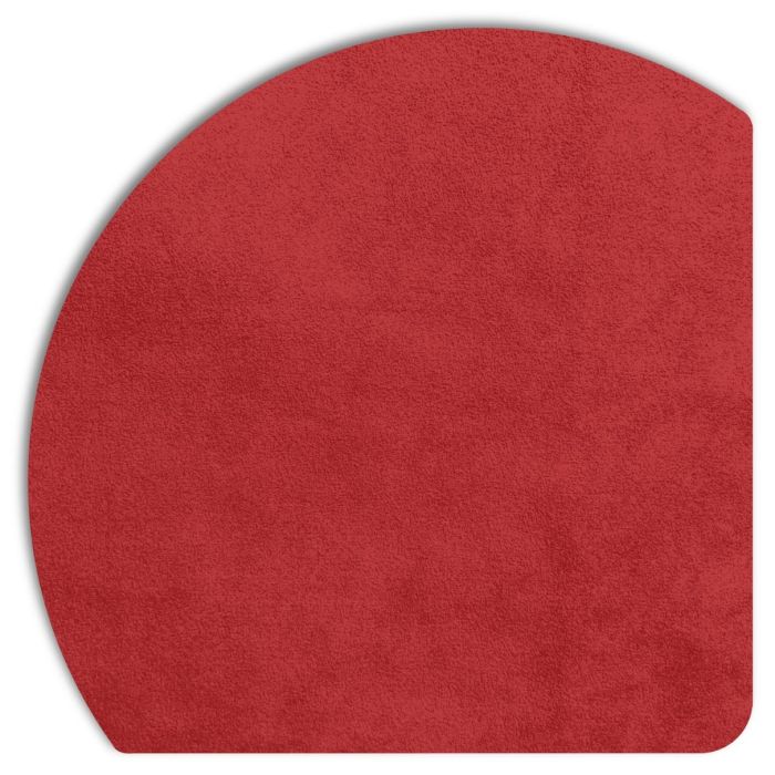 Vue détaillée du panneau d'incrustation Displine Alcantara® rouge avec une texture douce et des coins arrondis.