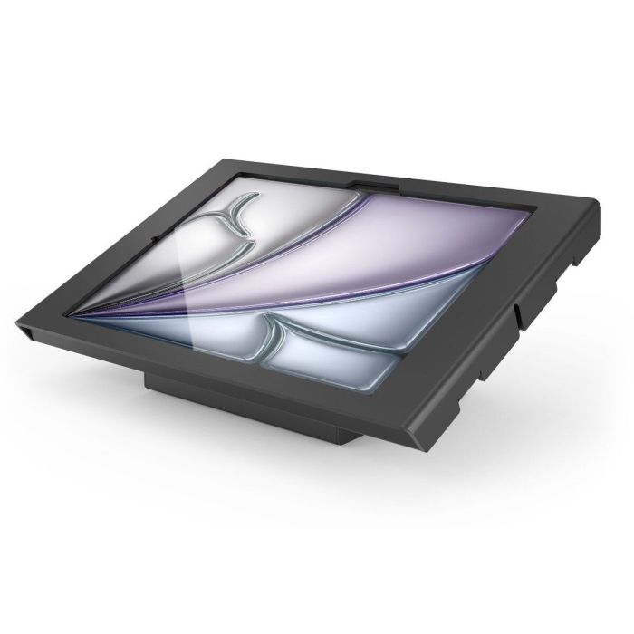 Gros plan sur le support de table Compulocks AV Capsule Apex pour iPad Air, en mettant l'accent sur son design et sa finition élégants.