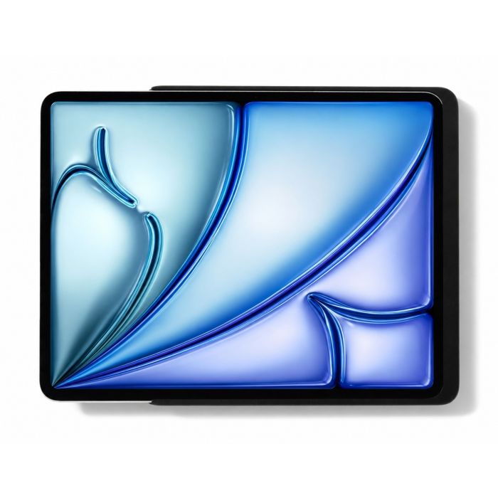 Vue détaillée du support mural Displine Dame Wall Home 2.0 avec un iPad Air 13 pouces, noir, avec une finition moderne et élégante.