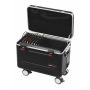 Ouvrez PARAT MicroCase TC15 avec compartiments de chargement visibles pour 15 tablettes et gestion des câbles.