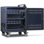 Vue latérale du chariot de chargement Power Technologies AC-30 avec porte ouverte et compartiments de chargement visibles pour 30 appareils.