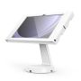Vue latérale du support de table Compulocks Mast Apex pour le Samsung Galaxy Tab A11+, avec une tablette inclinée.