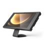 Vue latérale du support de table Compulocks Core Apex pour Samsung Galaxy Tab S9+, avec un design moderne et angulaire et une base robuste.