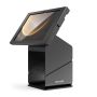 Vue latérale du kiosque d'imprimante pour tablette Compulocks avec un Samsung Galaxy Tab S10+ en position inclinée.