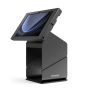 Vue latérale du kiosque d'imprimante pour tablette Compulocks avec un Samsung Galaxy Tab S11, noir, avec un écran incliné pour utilisation.