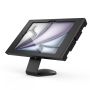 Vue latérale du support de table Compulocks Core Apex pour iPad Air 11 pouces, noir, avec une base robuste et un look moderne.