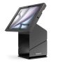 Vue latérale du kiosque d'imprimante pour tablette Compulocks avec un iPad Air en position inclinée.
