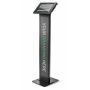 Vue latérale du support de sol Compulocks BrandMe Apex pour iPad Pro 11 pouces, avec option de marquage et finition noire.