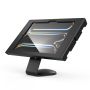Vue latérale du support de table Compulocks Core Apex pour iPad Pro 11 pouces, avec une base robuste et un support incliné.