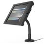 Vue latérale du support de table Compulocks Flex Apex pour iPad Pro 11 pouces, avec bras flexible et design noir.