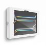 Vue latérale du support mural Compulocks Apex pour iPad Pro 11 pouces, avec un verrou de sécurité visible.