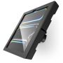 Vue latérale du support mural Compulocks Bow Apex pour iPad Pro 13 pouces, fixé au mur avec un design épuré.