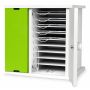 Armoire de chargement pour iPad Zioxi ouverte avec compartiments visibles pour iPad et gestion des câbles.