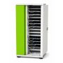 Armoire de chargement ouverte pour iPad Zioxi avec compartiments de chargement visibles et gestion des câbles.