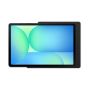 Vue détaillée du support mural Displine Companion Wall Home pour Samsung Galaxy Tab S10 FE, noir, avec un focus sur le design et la finition.