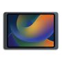 Vue de dessus du support mural Displine Companion Wall 2.0 pour iPad Pro 11 pouces, anthracite, avec un fond coloré.