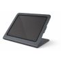 Vue latérale du support de tablette Heckler Design Windfall pour iPad Air, en position angulaire avec un design épuré.