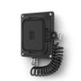 Vue latérale du support mural pour tablette Compulocks Magnetix doté d'un câble spiralé pour une finition soignée.