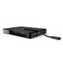 Vue arrière du hub multiport VESA Compulocks Plus Hub avec connexions visibles et câble attaché.