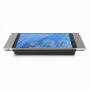 Vue latérale du support de table Smart Things sDock Fix pour iPad Air 10,9 pouces, avec une finition argentée et l'écran visible.