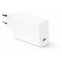 Vue latérale de l'adaptateur USB-C Torvik 65 W avec prise EU en blanc, avec port USB-C visible.