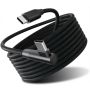 Vue détaillée du câble de chargement et de données Torvik USB-C vers USB-C à angle droit avec un extérieur tressé noir.