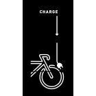 Représentation technique de l'autocollant Lockeel plot avec indication de charge pour les batteries de vélo.