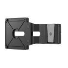 Vue latérale du support pour terminal de paiement Compulocks VESA avec serrure, montrant clairement la plaque de montage et le mécanisme de verrouillage.