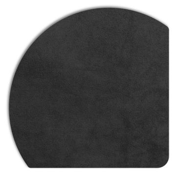 Vue détaillée du panneau d'incrustation Displine Alcantara® noir avec un coin arrondi.