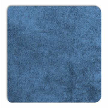 Vue détaillée du panneau d'incrustation Displine Alcantara® en cobalt, avec une texture douce et des coins arrondis.