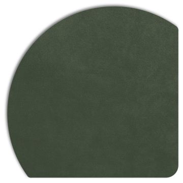 Vue détaillée du panneau d'incrustation Displine Alcantara® de couleur émeraude, avec un coin arrondi et une texture douce.