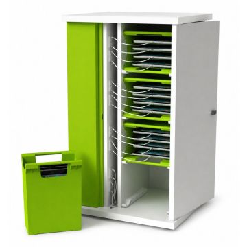 Zioxi iPad oplaadkast met sync en baskets voor 16 iPads - sleutelslot