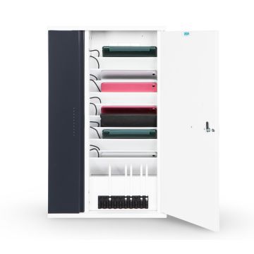 Zioxi Armoire murale USB-C pour iPad et stylet Lightning, incl. câbles USB-C pour 10 iPads - serrure à clé