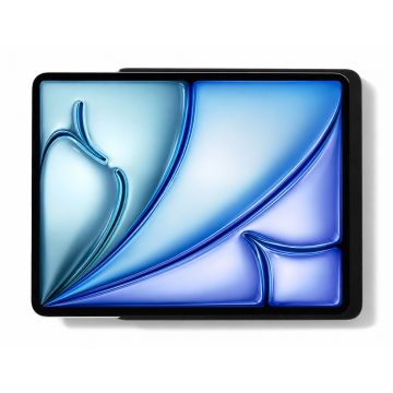 Vue détaillée du support mural Displine Dame Wall Home 2.0 avec un iPad Air 13 pouces, noir, avec une finition moderne et élégante.