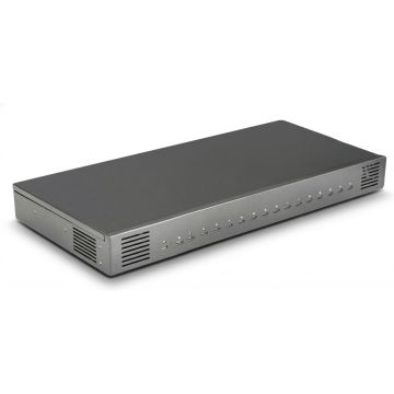 Vue latérale du hub de chargement USB-C Torvik OLH-16 avec 16 ports, visible dans une finition moderne.