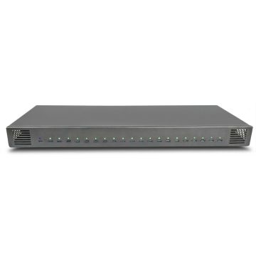Vue de face du hub de chargement USB-C Torvik OLH-20 présentant 20 ports avec indicateurs LED.