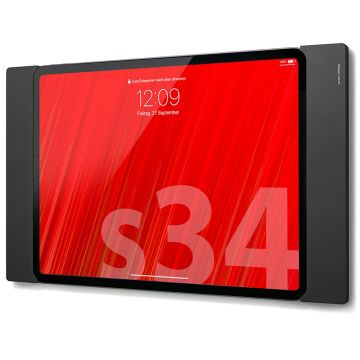 Vue latérale du support mural Smart Things sDock Fix pour iPad Air 13 pouces, monté au mur avec un fond clair.