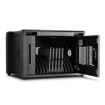 Classeur ouvert TransformerBox T12-PD Perf. De plus, avec compartiments de chargement visibles pour 12 appareils.